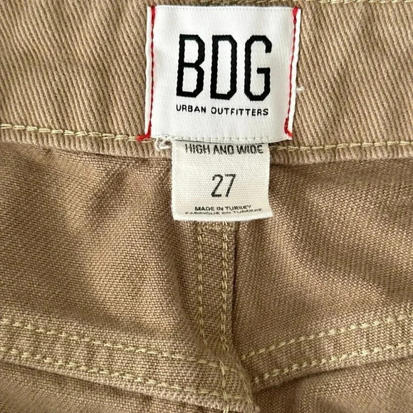 BDG Jeans Womens 27 Tan High and Wide Paint Side Stripe Crop Casual School Denim - Picture 10 of 12
